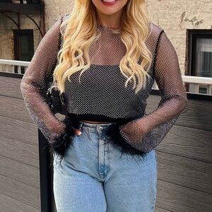 White fox sparkle top